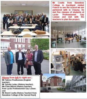 Visit by our History teacher Mr Coutts to Lycée Professionnel Gay Lussac in Chauny, France