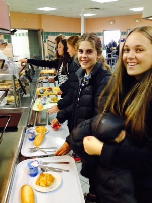 Enjoying lunch at Lycée Proffesionnel Jean Mace